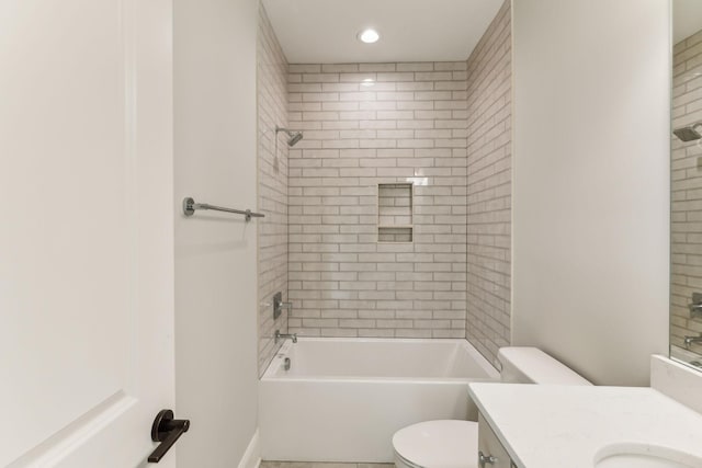 1611 Martha Washington Way, Murfreesboro, TN 37130 - full bath featuring toilet, vanity, shower / bath combination, recessed lighting, and baseboards