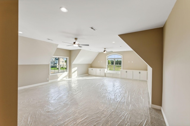 1611 Martha Washington Way, Murfreesboro, TN 37130 - bonus room featuring vaulted ceiling, ceiling fan, baseboards, and recessed lighting