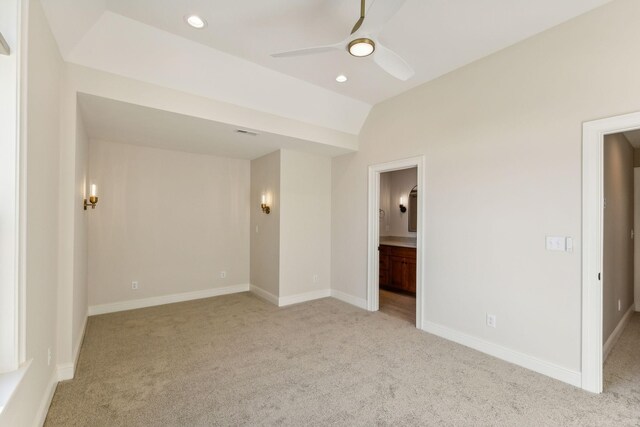 1611 Martha Washington Way, Murfreesboro, TN 37130 - unfurnished bedroom with light carpet, recessed lighting, baseboards, vaulted ceiling, and ensuite bath