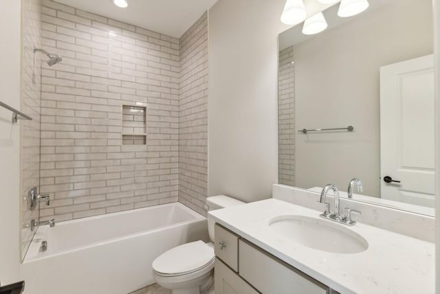 1611 Martha Washington Way, Murfreesboro, TN 37130 - bathroom featuring toilet, vanity, and shower / bath combination