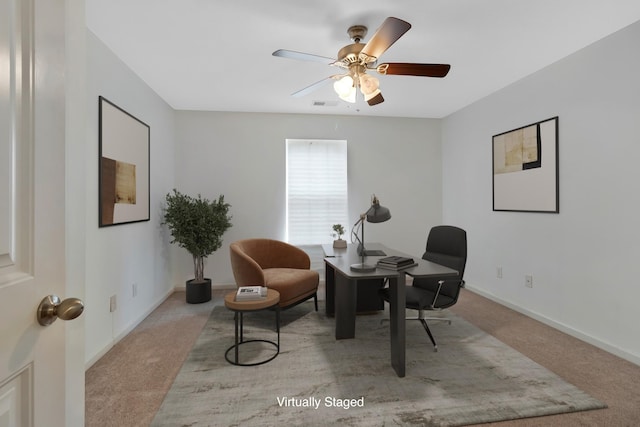 209 Bakerview St, Murfreesboro, TN 37129 - carpeted office space with ceiling fan and baseboards