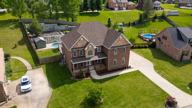 4050 Oak Pointe Dr, Pleasant View, TN 37146 - aerial view of residential area featuring a pool area