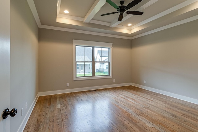 1022 Gadwall Ln, Spring Hill, TN 37174 - empty room featuring crown molding, wood finished floors, a ceiling fan, baseboards, and recessed lighting