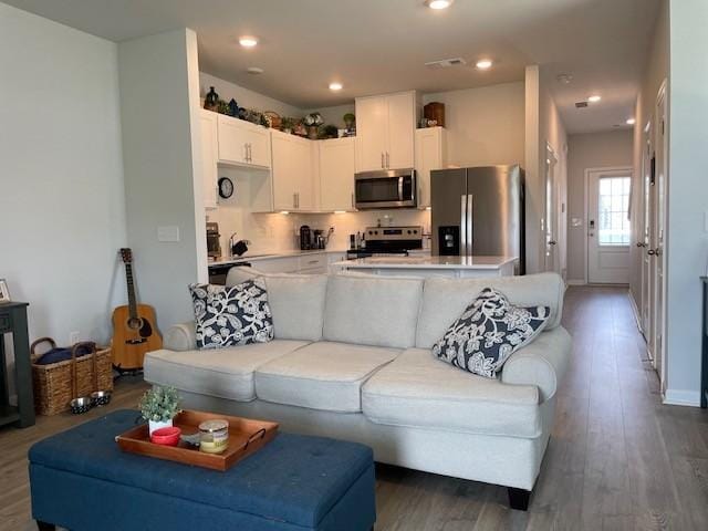 1401 Walker Way, Columbia, TN 38401 - living room featuring wood finished floors and recessed lighting