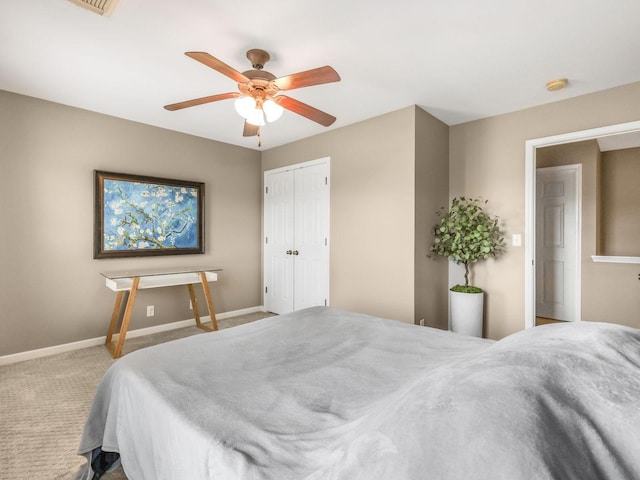 2050 Morrison Ave, Spring Hill, TN 37174 - carpeted bedroom with baseboards, ceiling fan, and a closet
