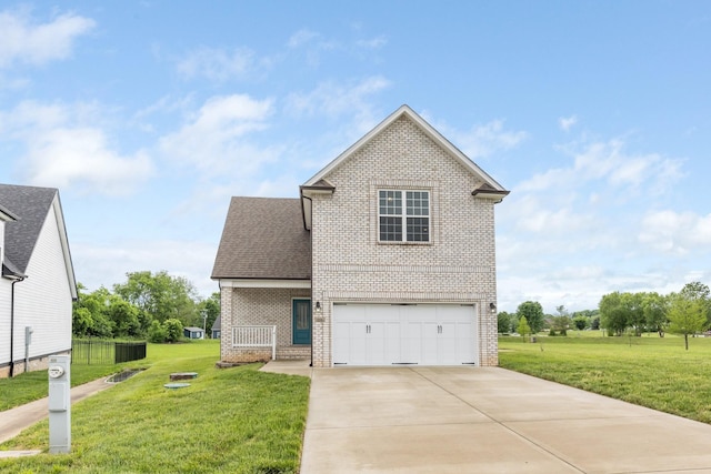 258 Jesse Dr, Pleasant View, TN 37146 - traditional-style house with brick siding, concrete driveway, an attached garage, and a front yard