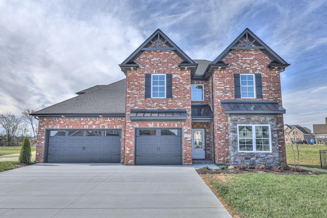 4109 Fargo Ct, Murfreesboro, TN 37127 - view of front of property with concrete driveway, brick siding, roof with shingles, and a front yard