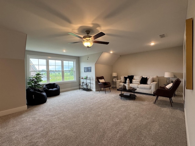 4109 Fargo Ct, Murfreesboro, TN 37127 - carpeted living area with ceiling fan, baseboards, and recessed lighting