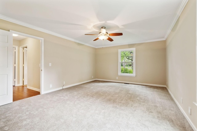 2506 Morgan Rd, Murfreesboro, TN 37129 - unfurnished room with carpet flooring, ceiling fan, crown molding, and baseboards