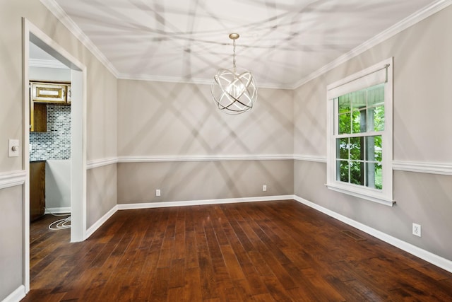 2506 Morgan Rd, Murfreesboro, TN 37129 - unfurnished dining area featuring hardwood / wood-style flooring, ornamental molding, and baseboards