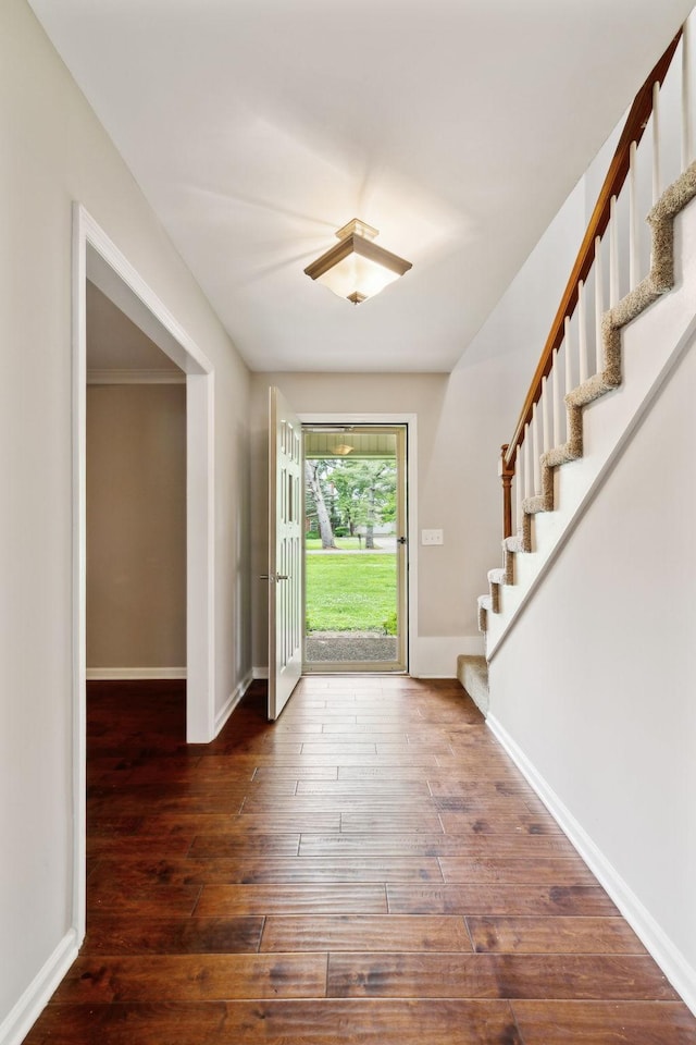 2506 Morgan Rd, Murfreesboro, TN 37129 - foyer featuring stairway, baseboards, and hardwood / wood-style floors