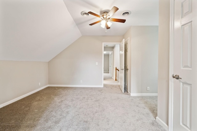 2506 Morgan Rd, Murfreesboro, TN 37129 - additional living space featuring ceiling fan, carpet floors, vaulted ceiling, and baseboards