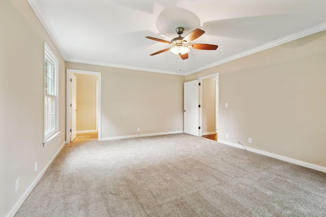 2506 Morgan Rd, Murfreesboro, TN 37129 - carpeted empty room with crown molding, a ceiling fan, and baseboards