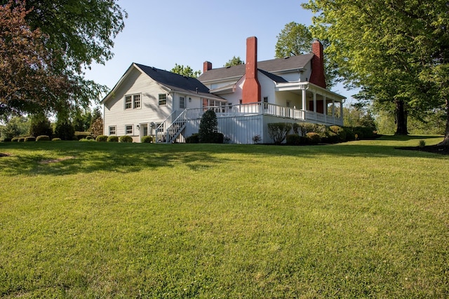 2133 Allisona Rd, Eagleville, TN 37060 - view of property exterior with a lawn, stairway, and a chimney