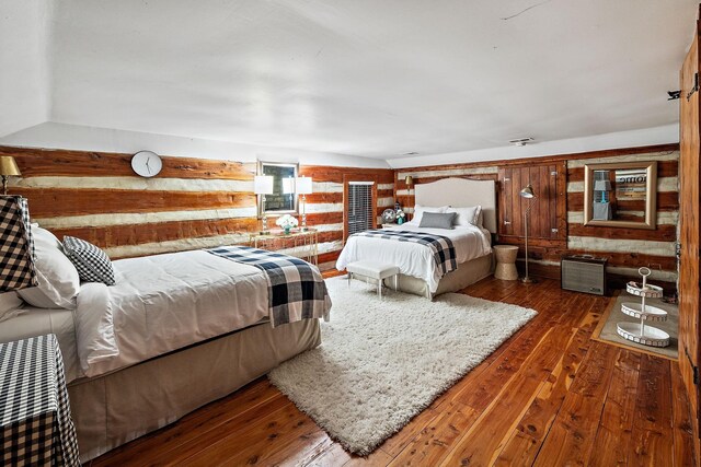 2133 Allisona Rd, Eagleville, TN 37060 - bedroom featuring hardwood / wood-style floors and wood walls