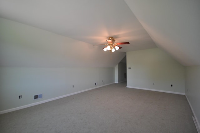 5620 Sango Rd, Clarksville, TN 37043 - additional living space with vaulted ceiling, carpet floors, baseboards, and ceiling fan