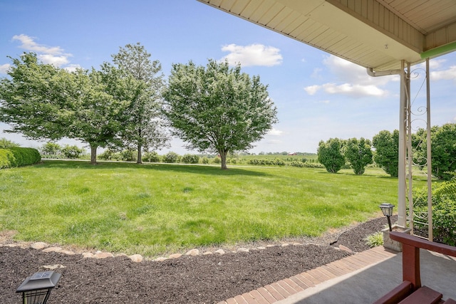 view of grassy yard with a view of rural / pastoral area