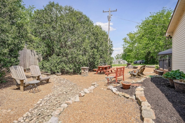 view of yard with fence
