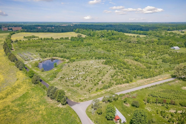 aerial view of a nearby body of water