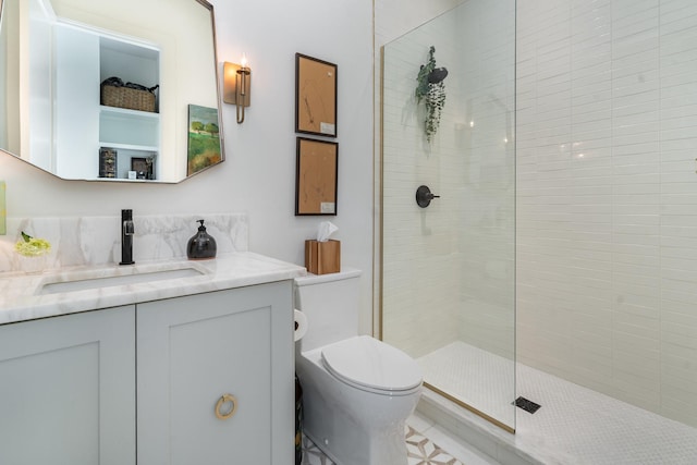 1411B Boscobel St, Nashville, TN 37206 - bathroom featuring a walk in shower, vanity, and toilet