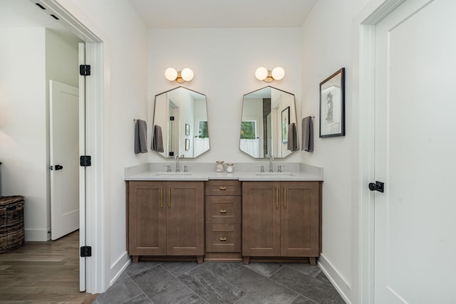 1411B Boscobel St, Nashville, TN 37206 - bathroom featuring double vanity and baseboards