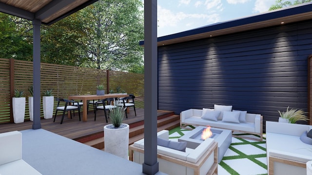 1411B Boscobel St, Nashville, TN 37206 - deck with outdoor dining space and an outdoor fire pit