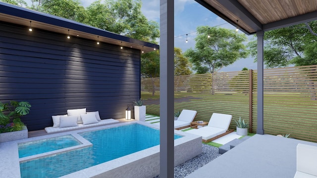 1411B Boscobel St, Nashville, TN 37206 - view of swimming pool with a fenced backyard and a pool with connected hot tub