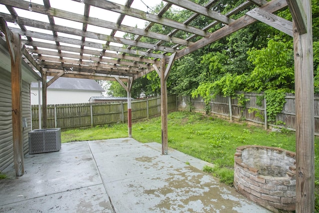 1543 James Gafford Dr, La Vergne, TN 37086 - view of patio / terrace featuring central AC unit and a pergola