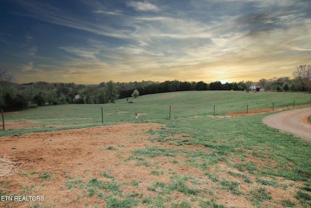view of yard with a view of countryside