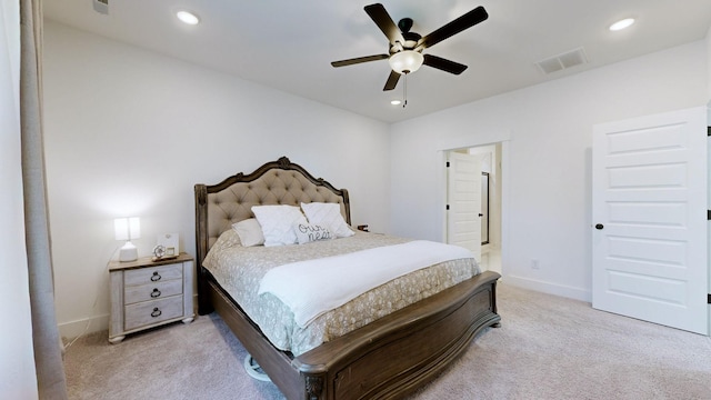 363 Turfway Park, Gallatin, TN 37066 - bedroom featuring light carpet, baseboards, recessed lighting, and a ceiling fan