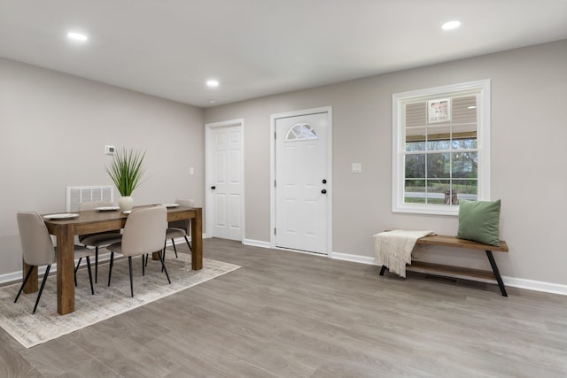 400 Log Wall Rd, Dickson, TN 37055 - dining area featuring baseboards, wood finished floors, and recessed lighting