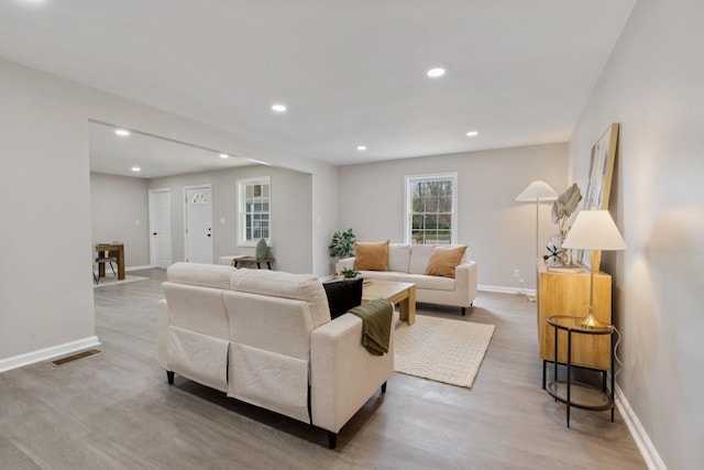 400 Log Wall Rd, Dickson, TN 37055 - living area with wood finished floors, baseboards, and recessed lighting
