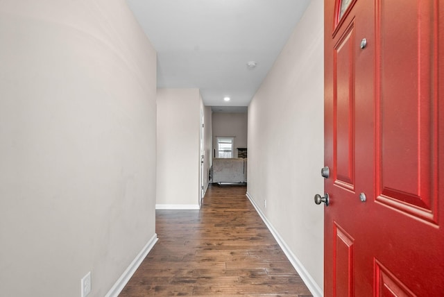 805 Waldon Ct, Clarksville, TN 37042 - hallway featuring dark wood-type flooring, baseboards, and recessed lighting