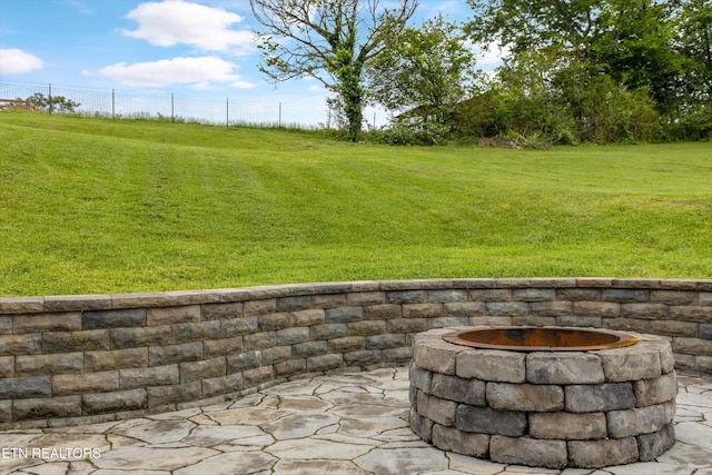 122 Springfield Ln, Jacksboro, TN 37757 - view of grassy yard with a fire pit