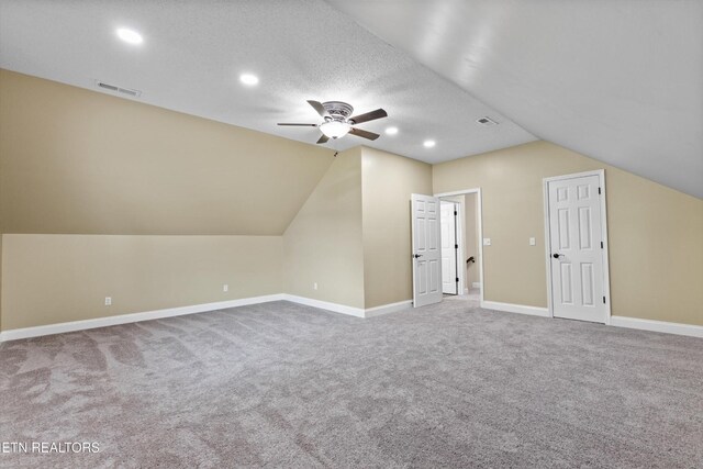 122 Springfield Ln, Jacksboro, TN 37757 - bonus room with a ceiling fan, carpet floors, vaulted ceiling, recessed lighting, and baseboards