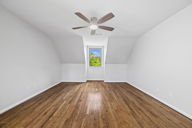 1183 Buckingham Cir, Franklin, TN 37064 - bonus room with baseboards, dark wood-type flooring, ceiling fan, and vaulted ceiling