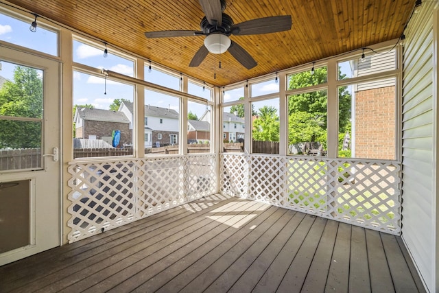 1183 Buckingham Cir, Franklin, TN 37064 - unfurnished sunroom with ceiling fan and a residential view