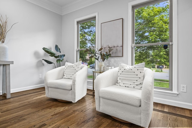 1183 Buckingham Cir, Franklin, TN 37064 - living area with ornamental molding, baseboards, and wood finished floors