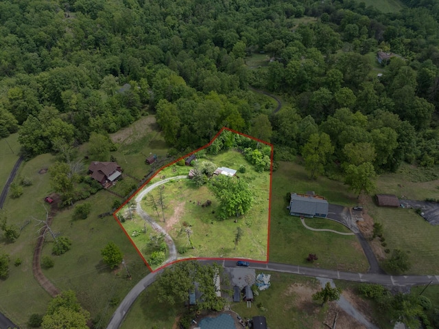 1023 Pine Valley Rd, Kingston Springs, TN 37082 - view of property location with property parcel outlined and a heavily wooded area