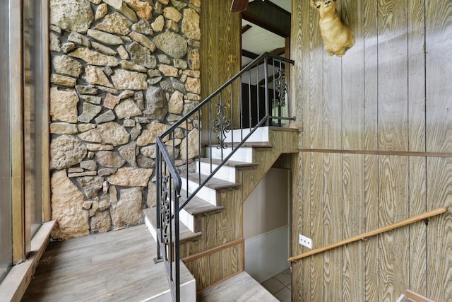 1023 Pine Valley Rd, Kingston Springs, TN 37082 - staircase featuring wood finished floors