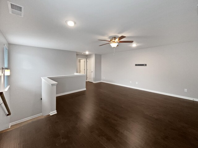 6332 York Dr, Hermitage, TN 37076 - unfurnished room with ceiling fan, dark wood finished floors, baseboards, and recessed lighting