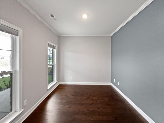6332 York Dr, Hermitage, TN 37076 - unfurnished room with dark wood-style flooring, crown molding, and baseboards