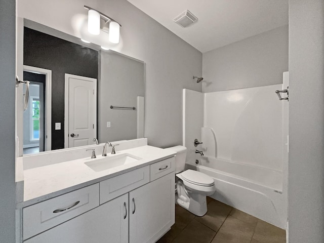 6332 York Dr, Hermitage, TN 37076 - full bathroom with tile patterned floors, toilet, vanity, and shower / tub combination