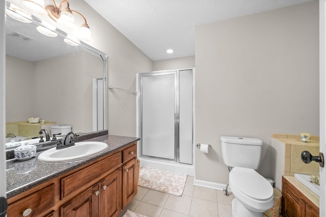 5643 Bethlehem Rd, Springfield, TN 37172 - full bath with toilet, a stall shower, tile patterned floors, and vanity