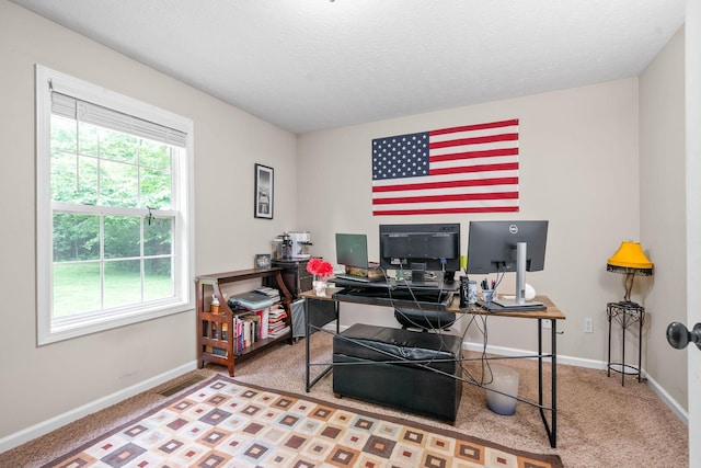 5643 Bethlehem Rd, Springfield, TN 37172 - carpeted office featuring baseboards and a textured ceiling
