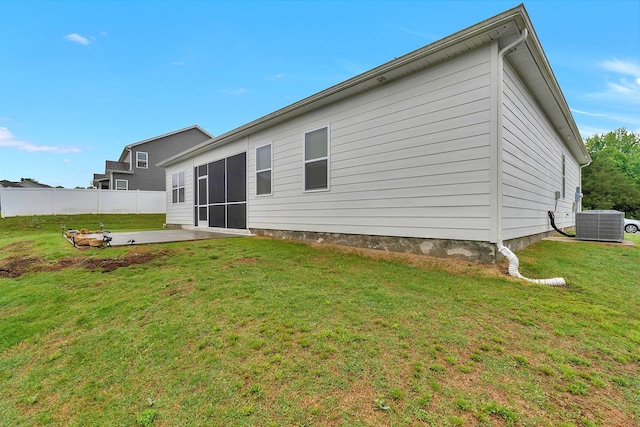1044 Alta Vista Ln, Smyrna, TN 37167 - back of house with a patio area, a sunroom, and central air condition unit