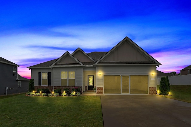 1044 Alta Vista Ln, Smyrna, TN 37167 - craftsman inspired home featuring board and batten siding, concrete driveway, brick siding, and a garage