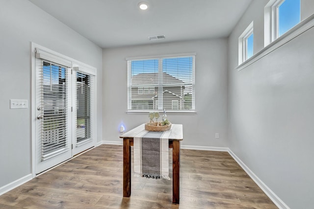 1044 Alta Vista Ln, Smyrna, TN 37167 - unfurnished dining area with healthy amount of natural light, wood finished floors, and baseboards