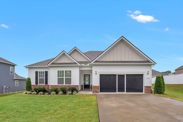 1044 Alta Vista Ln, Smyrna, TN 37167 - craftsman inspired home with board and batten siding, brick siding, and concrete driveway