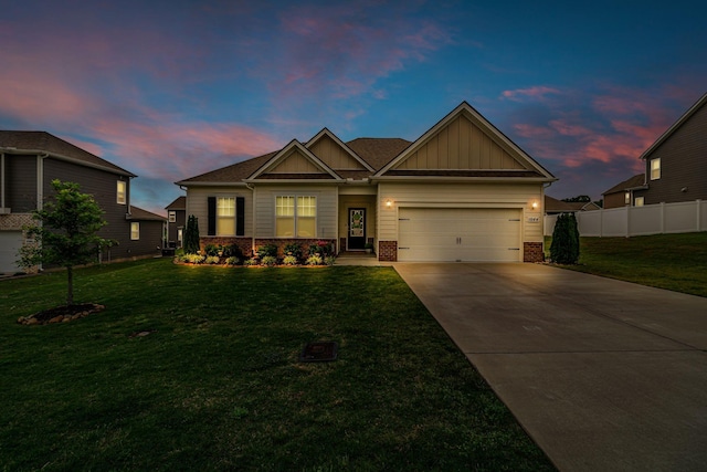 1044 Alta Vista Ln, Smyrna, TN 37167 - craftsman house with board and batten siding, brick siding, concrete driveway, and an attached garage